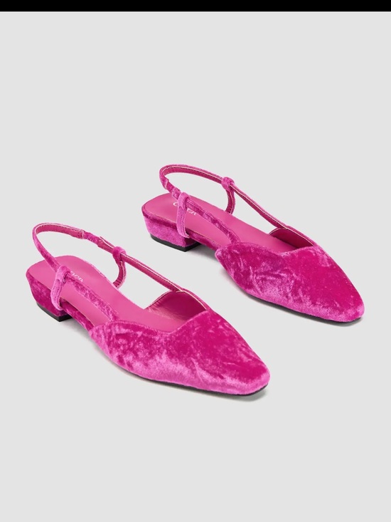 Cider Shoes - Cider Quiet Luxury Hot Pink Velvet Slingback Flats